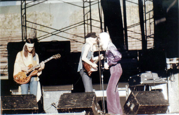 Photos taken during the 1976 Together tour, showing Johnny & Edgar Winter together with their band-members live on stage.